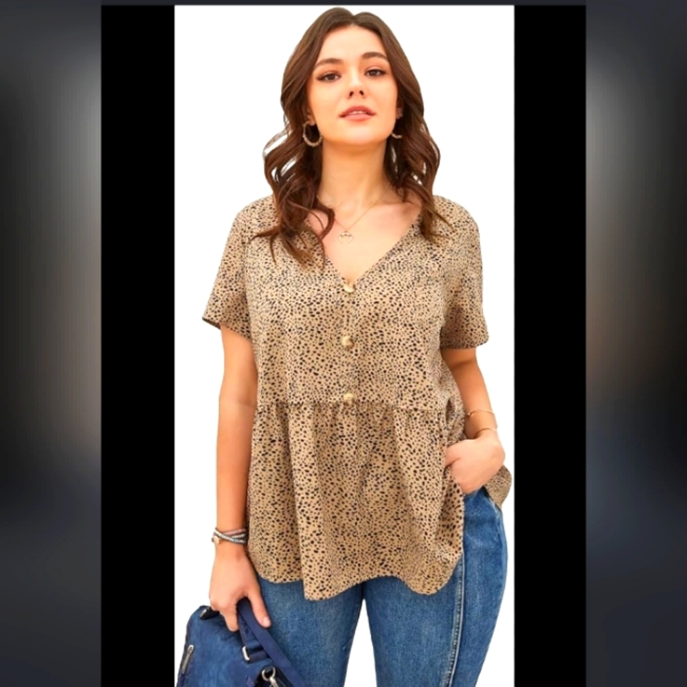 SHEIN Cheetah Print Blouse